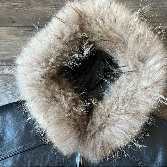 Pelle Pelle Men's Vintage Fur Hooded Leather Jacket Black Size 40 NEW - Picture 9 of 15